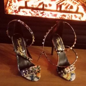 Shoes women's multi-color heels
